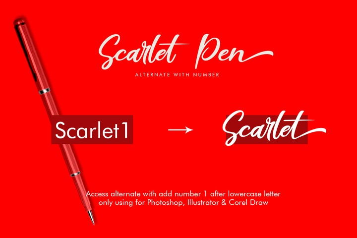 Ejemplo de fuente Scarlet Pen Regular